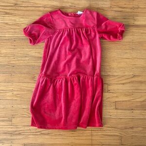 *Hanna Andersson Bright Red Velvet Puff Sleeve Dress